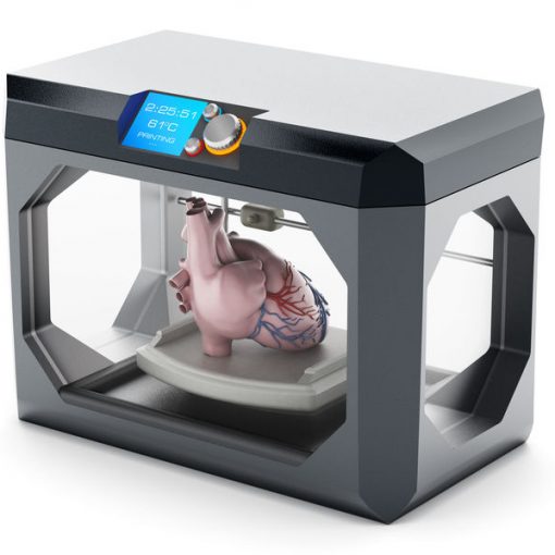 impresora 3D con un corazon imprimido en 3D